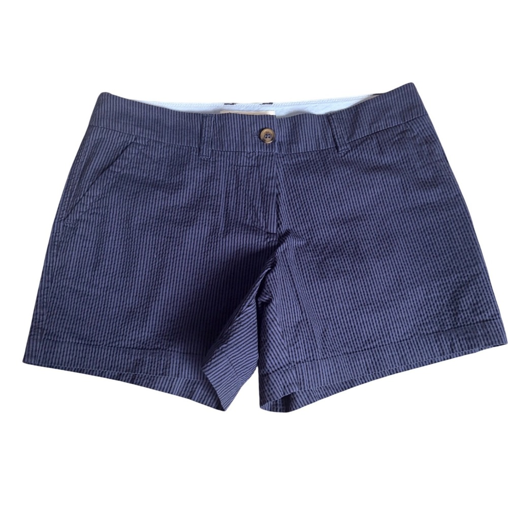Southern Tide Womens Navy Blue Seersucker Striped Shorts‎ Size 6 Preppy Coastal